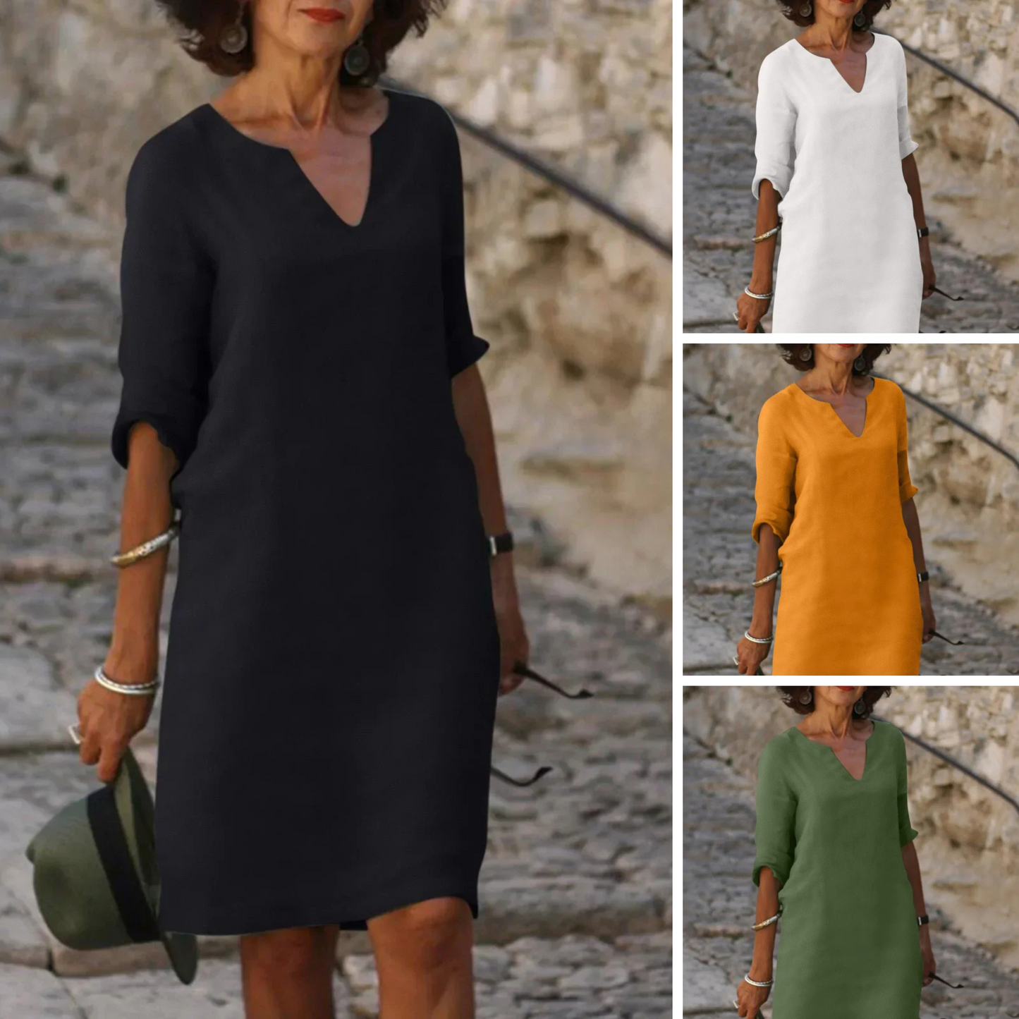 Josette | Robe élégante à col en V