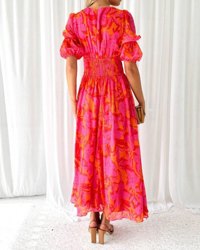 Élise | Robe Maxi Rouge Rose