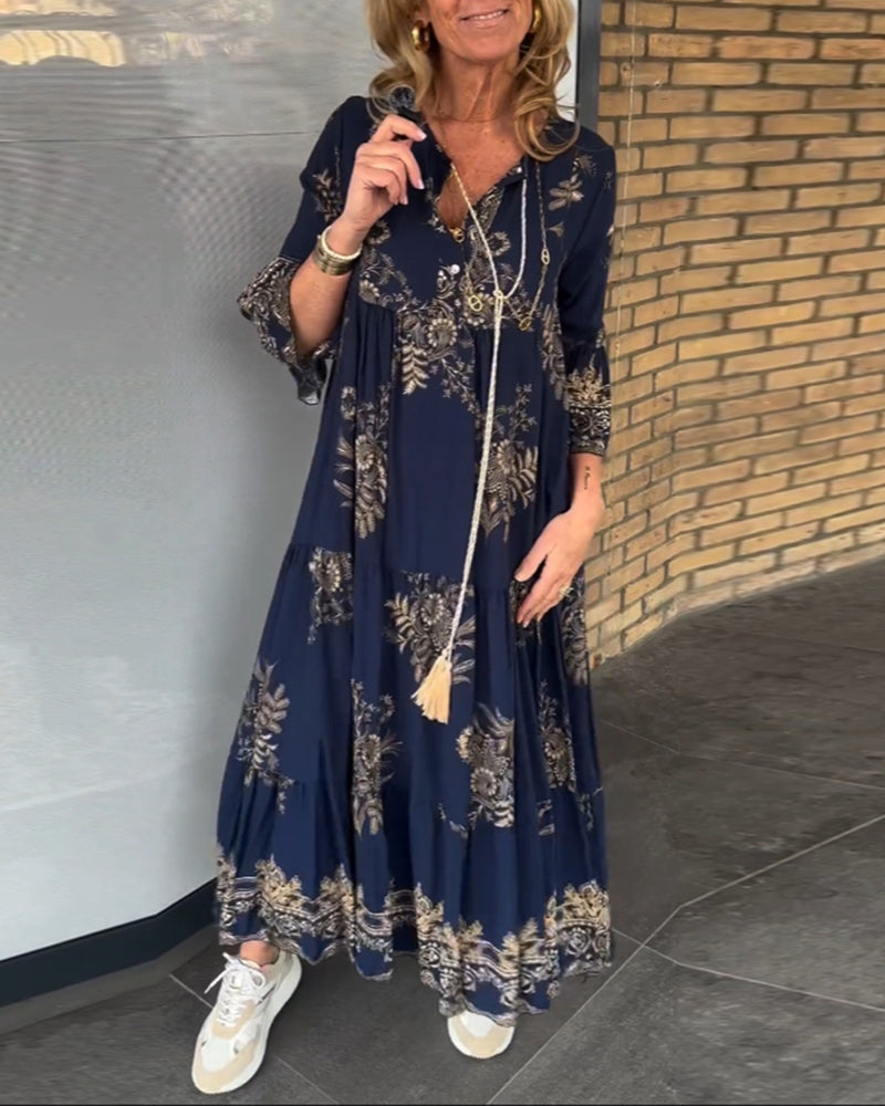 Meline | Robe Vintage Ample à Col V