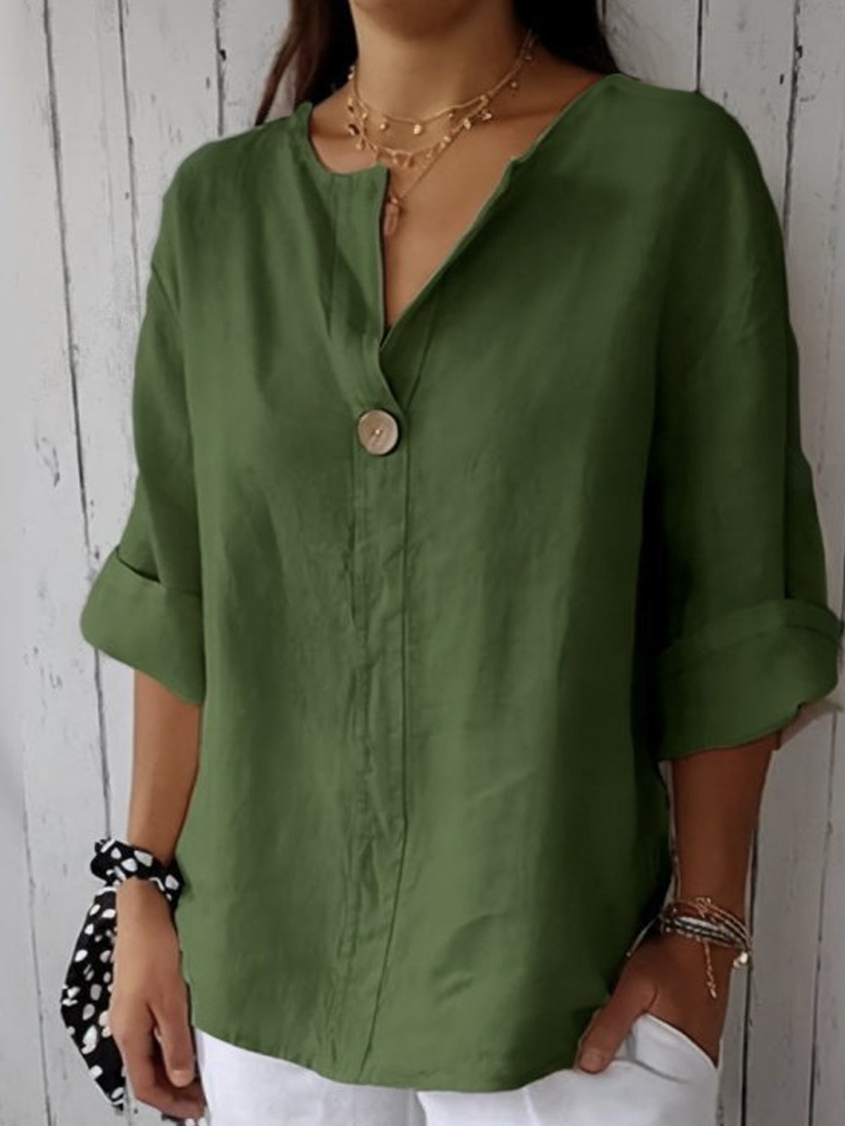 Jessa | Blouse Décontractée à Col en V