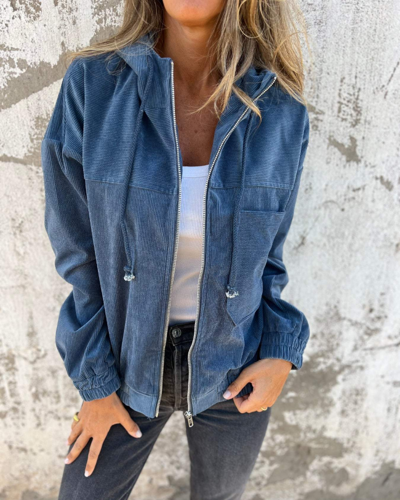 Danna | Veste à Capuche Zippée en Velours