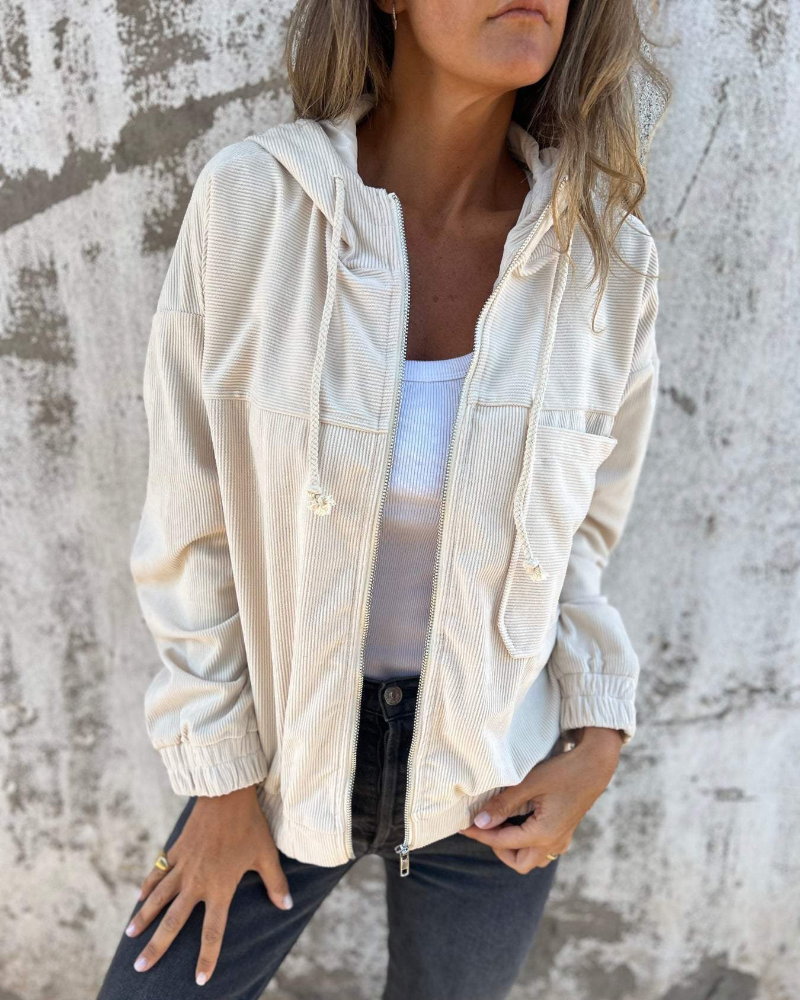 Danna | Veste à Capuche Zippée en Velours