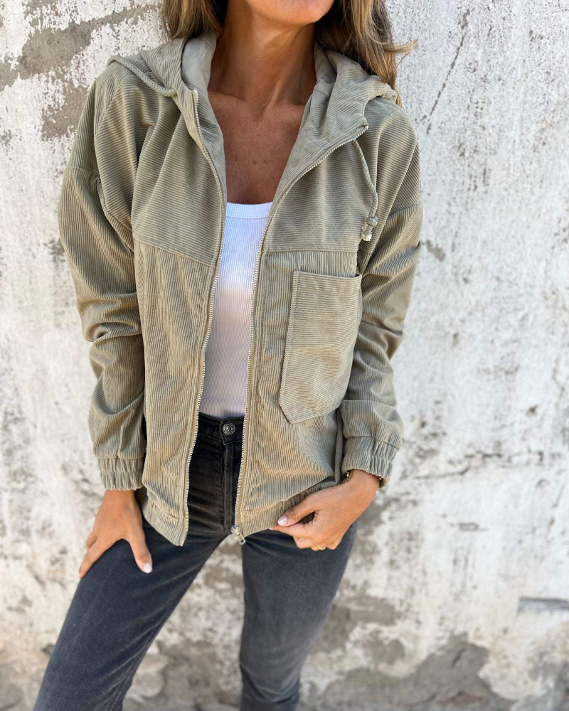 Danna | Veste à Capuche Zippée en Velours