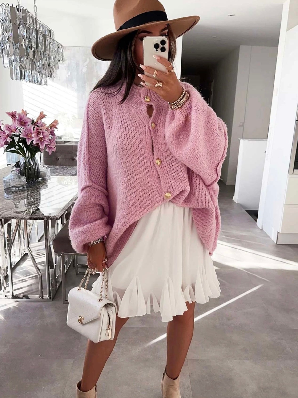 Julia™ Rose Cardigan Surdimensionné