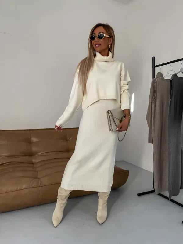Joana | Robe avec col roulé assorti