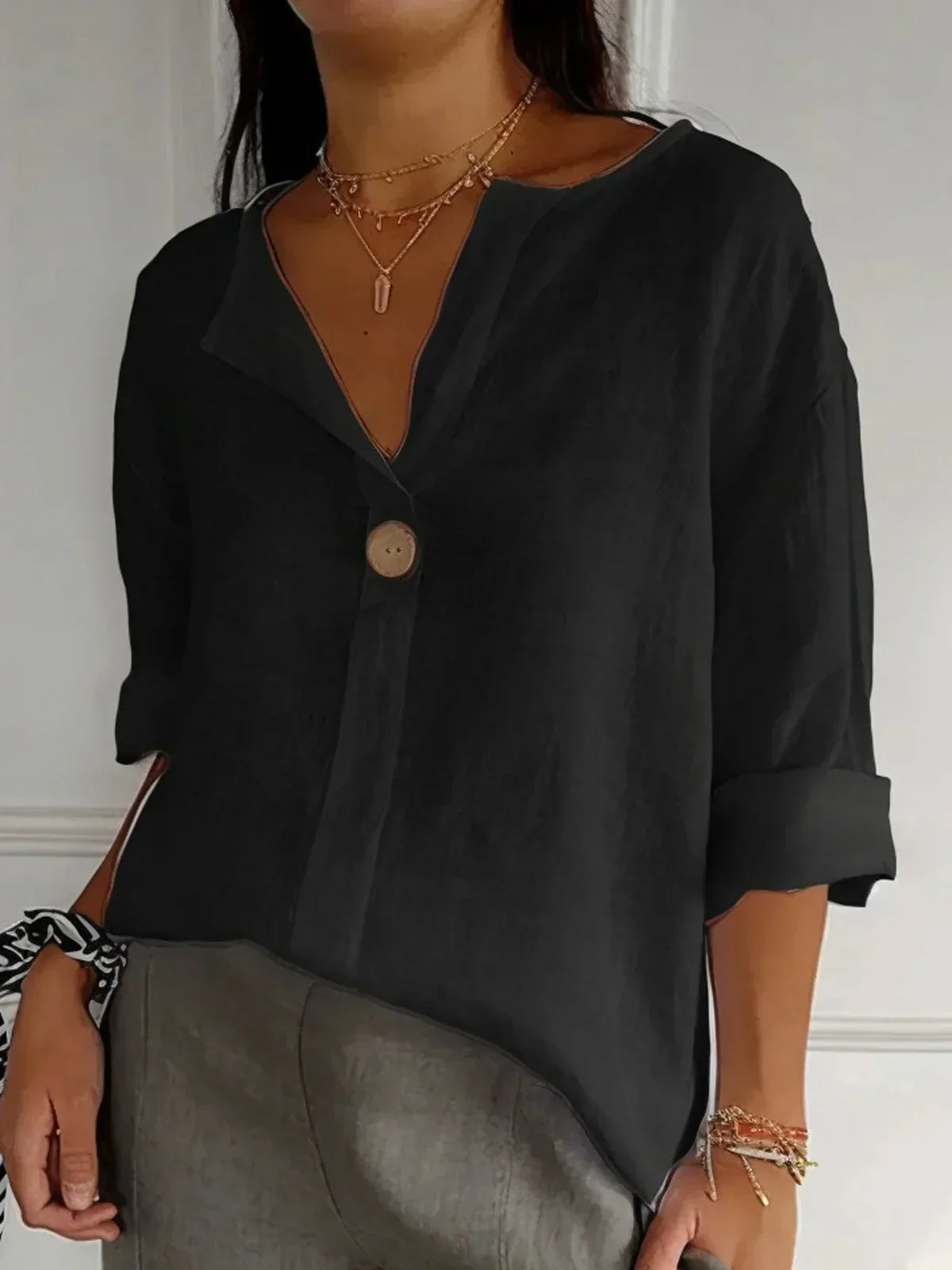 Jessa | Blouse Décontractée à Col en V