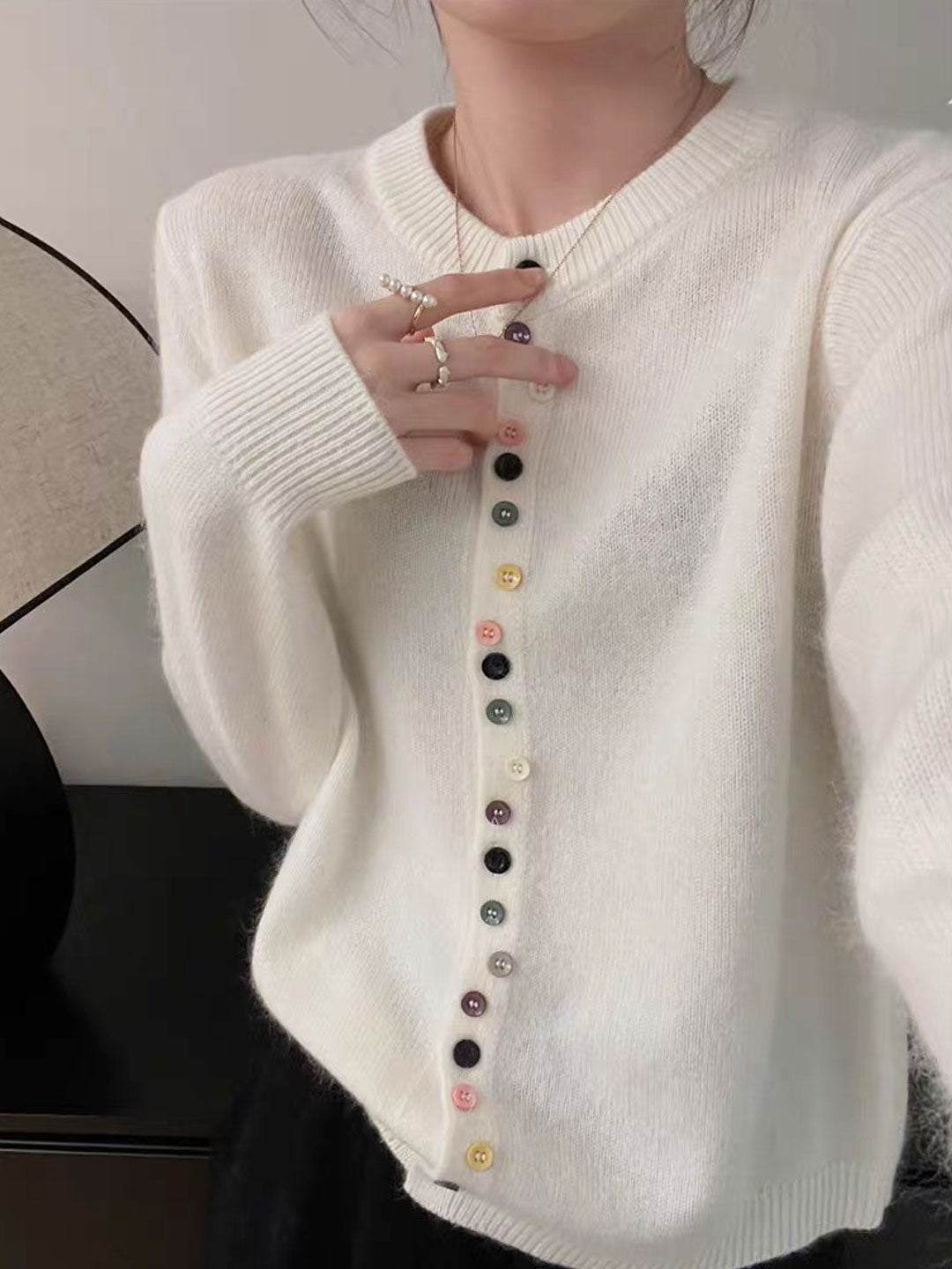 Amelia | Cardigan classique en maille boutonnée