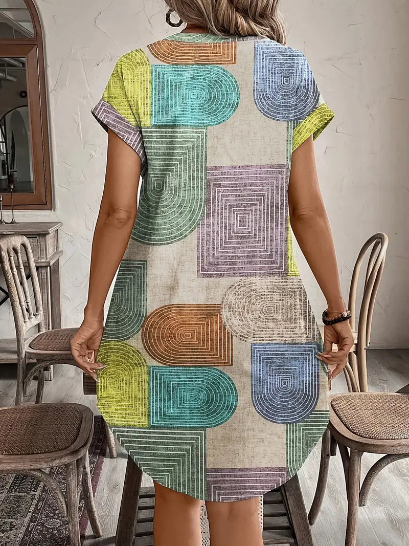 Lucille | Robe Géométrique Élégante