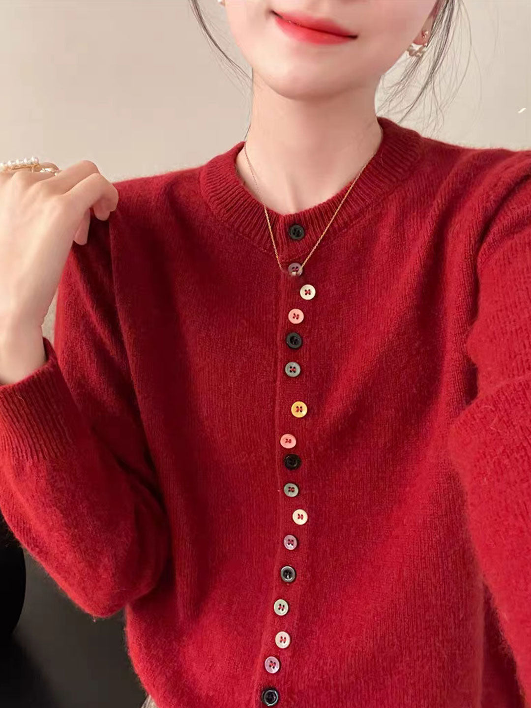 Amelia | Cardigan classique en maille boutonnée