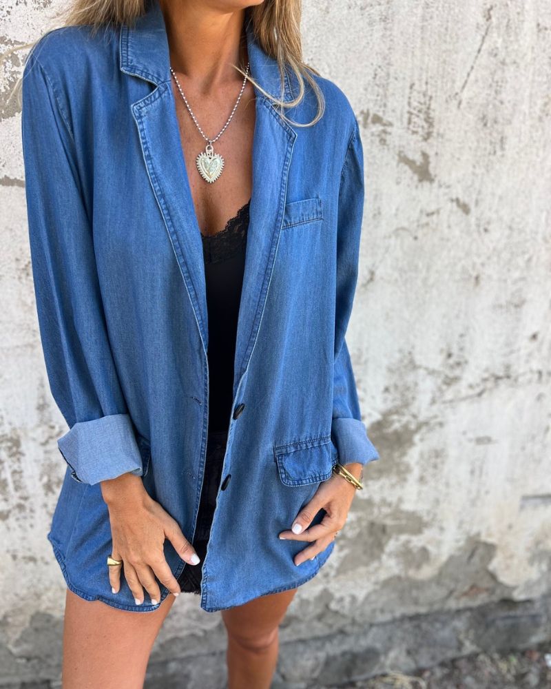 Mireia | Blazer en Denim Décontracté