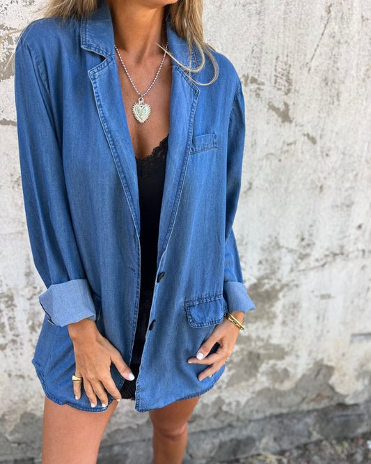 Mireia | Blazer en Denim Décontracté