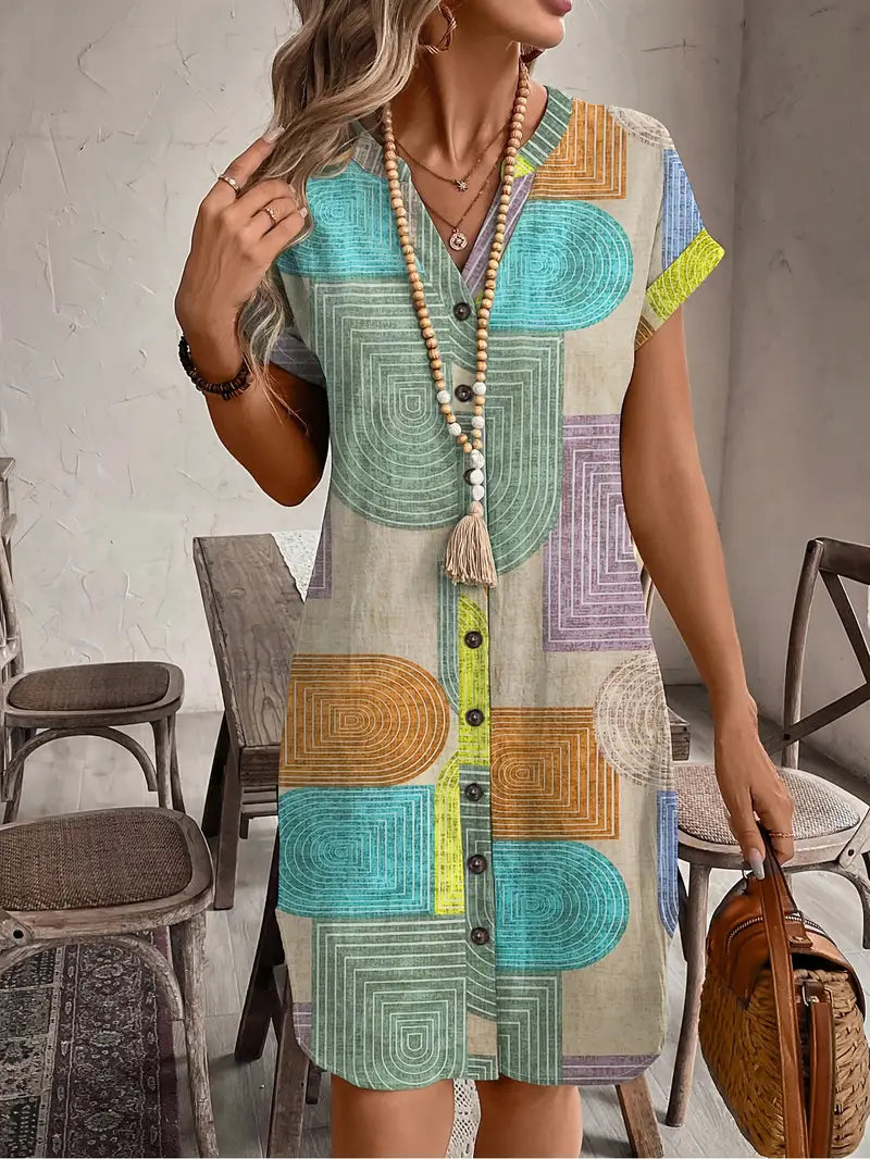 Lucille | Robe Géométrique Élégante
