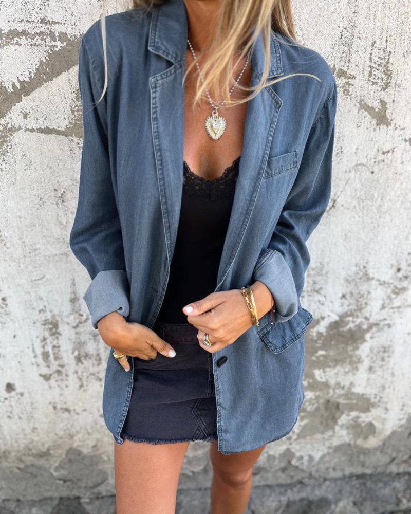 Mireia | Blazer en Denim Décontracté