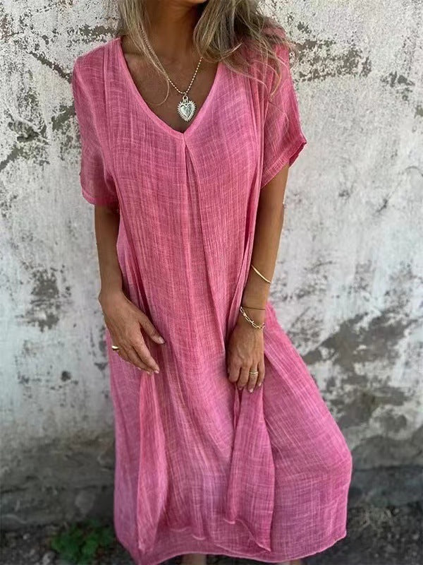 Naia | Robe V en coton et lin