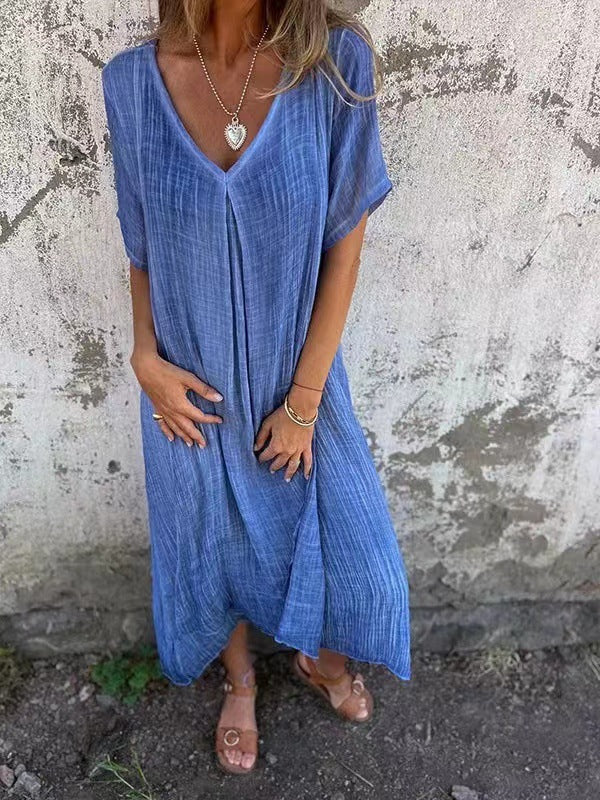 Naia | Robe V en coton et lin
