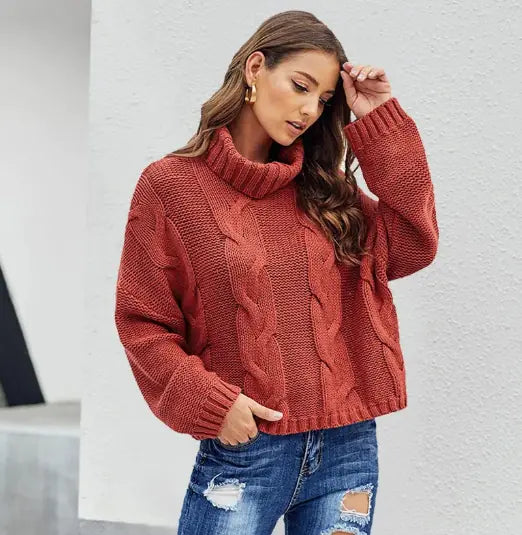 Clemence Luce - Pull Femme à Col Montant Style et Chaleur
