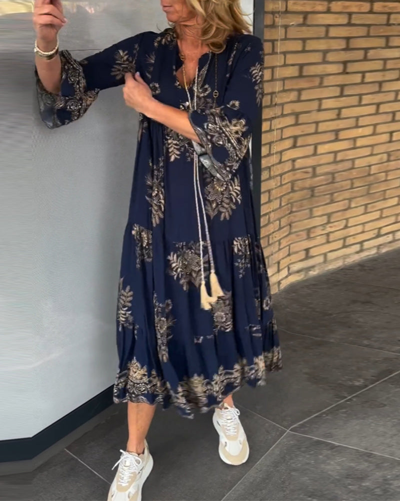Meline | Robe Vintage Ample à Col V