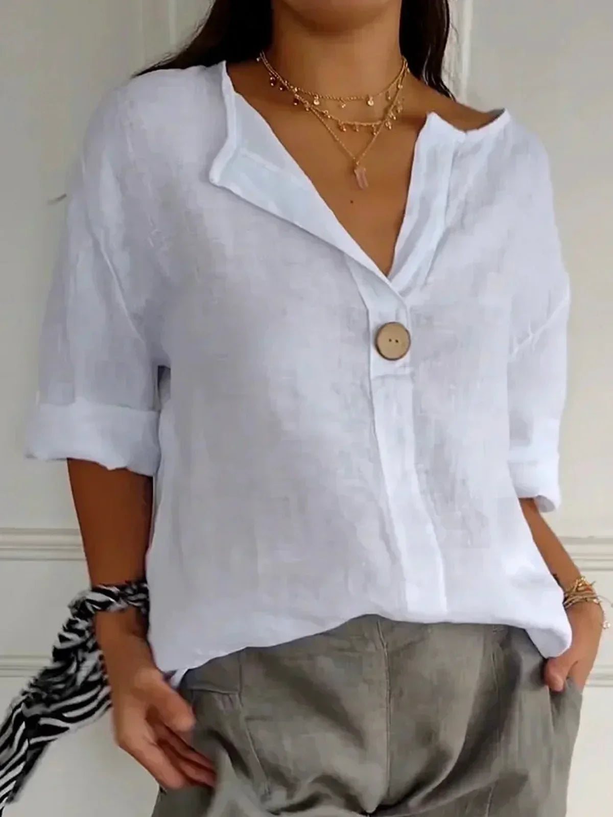 Jessa | Blouse Décontractée à Col en V
