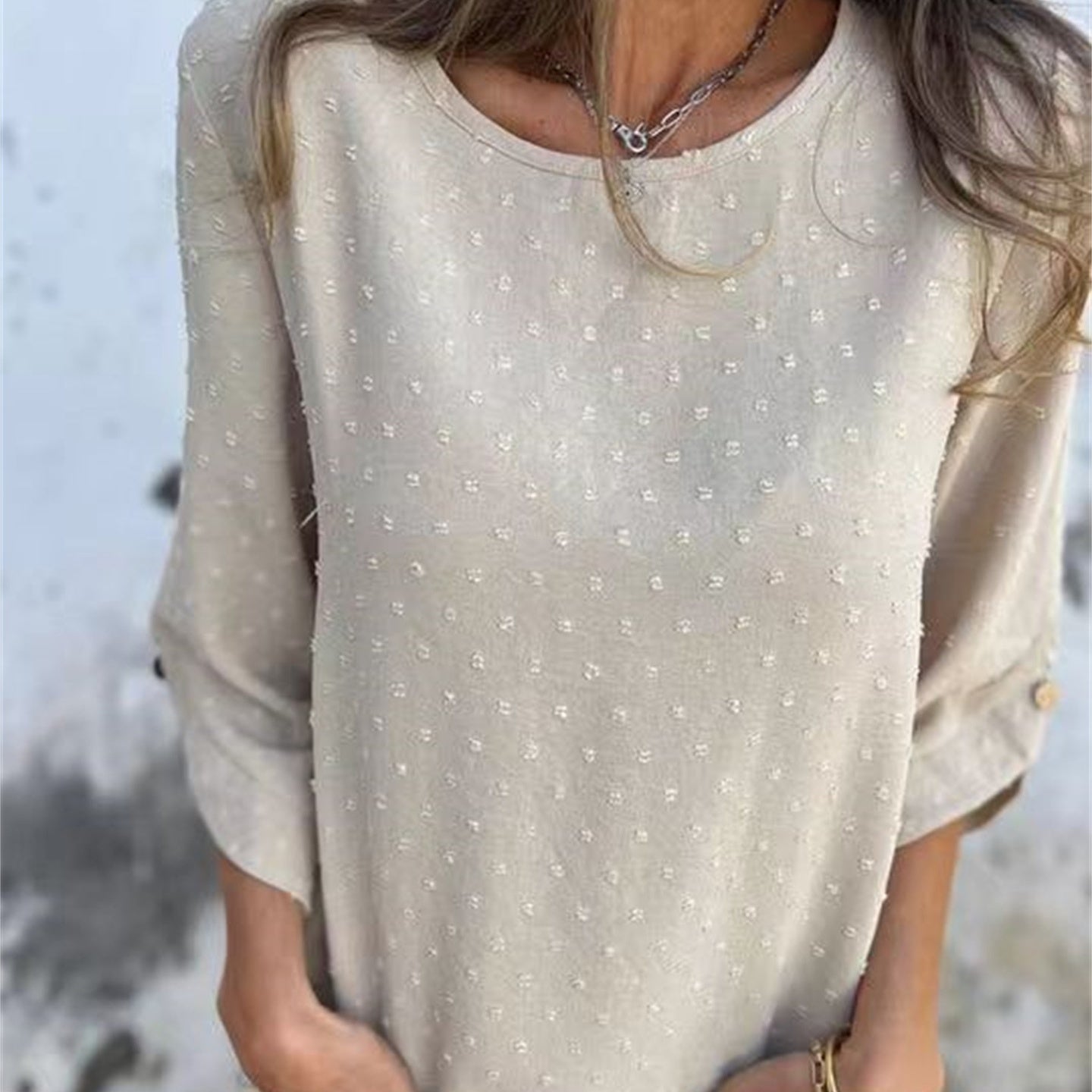 Marinette | Haut décontracté en jacquard à col rond