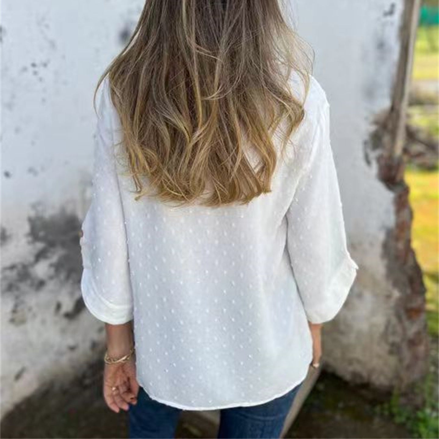 Marinette | Haut décontracté en jacquard à col rond