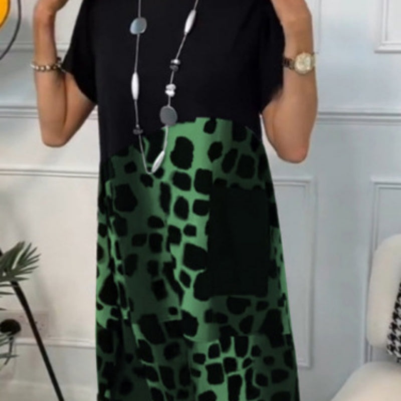 Lisette | Robe ample imprimée à manches courtes