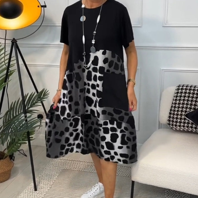 Lisette | Robe ample imprimée à manches courtes