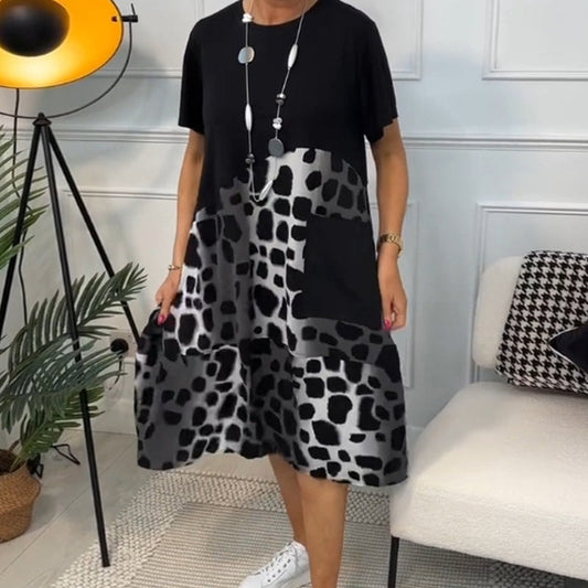 Lisette | Robe ample imprimée à manches courtes