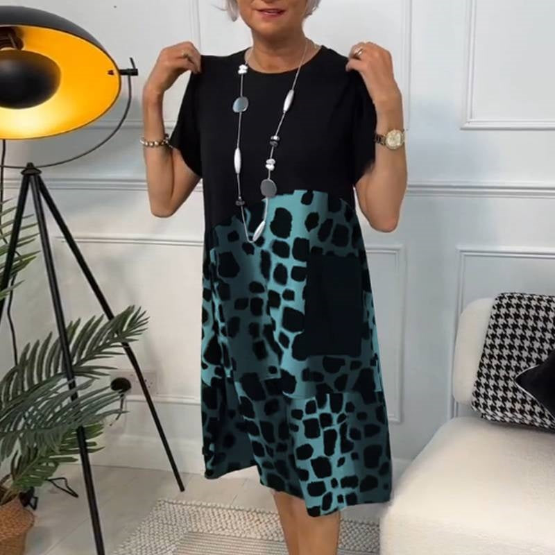 Lisette | Robe ample imprimée à manches courtes
