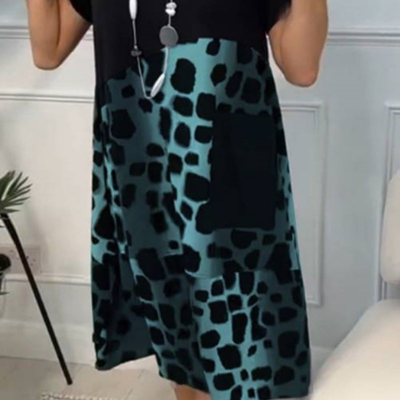 Lisette | Robe ample imprimée à manches courtes