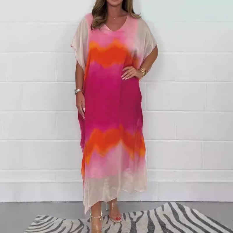 Magalie | Robe en mousseline avec effet dégradé