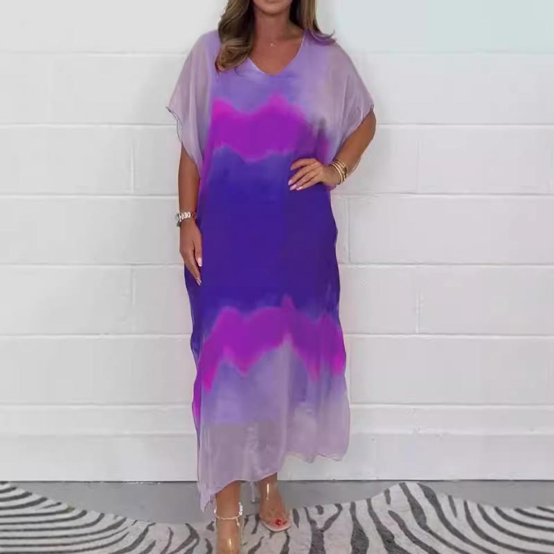 Magalie | Robe en mousseline avec effet dégradé
