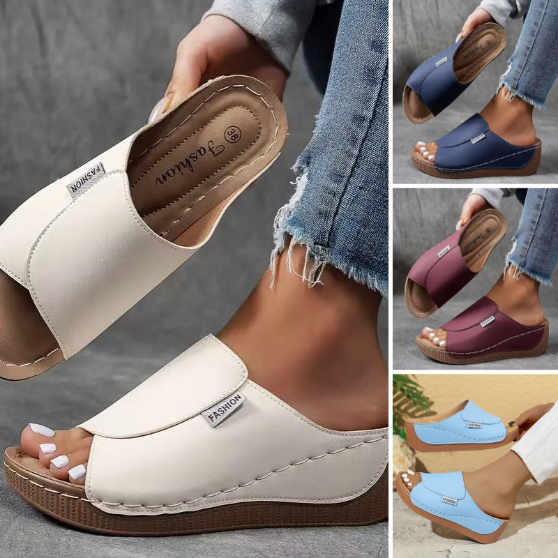 Yasmine | Sandales confortables à talons compensés décontractées