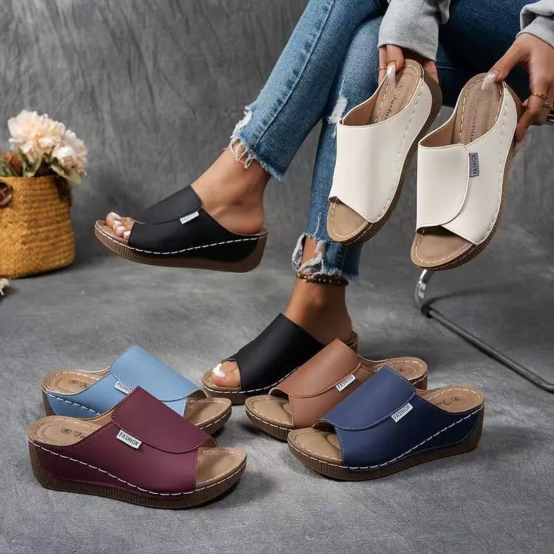 Yasmine | Sandales confortables à talons compensés décontractées