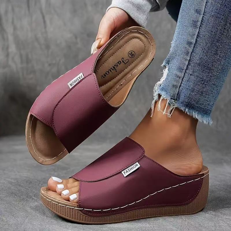 Yasmine | Sandales confortables à talons compensés décontractées