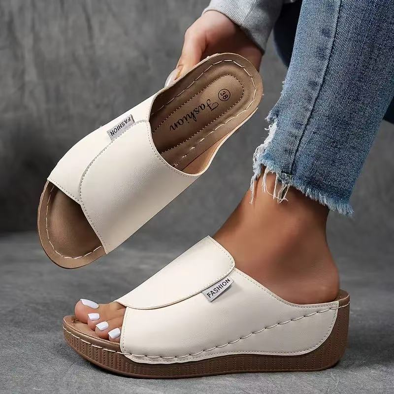 Yasmine | Sandales confortables à talons compensés décontractées