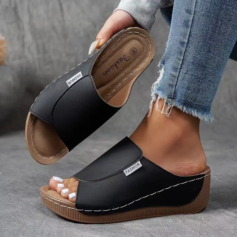 Yasmine | Sandales confortables à talons compensés décontractées
