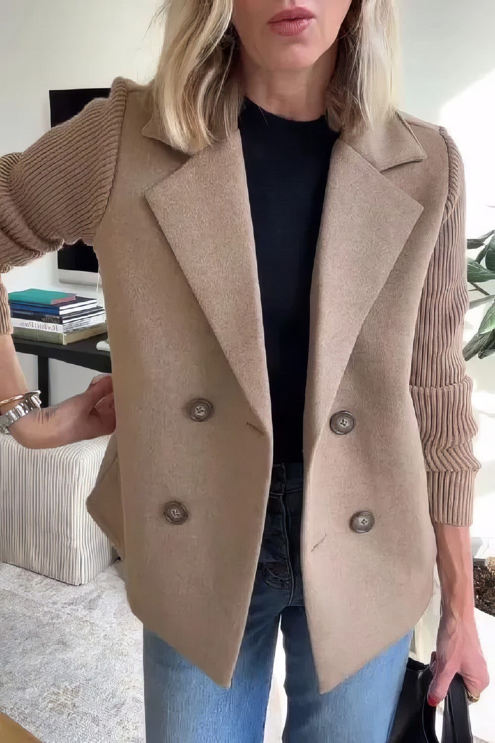 Claire | Veste cardigan en patchwork