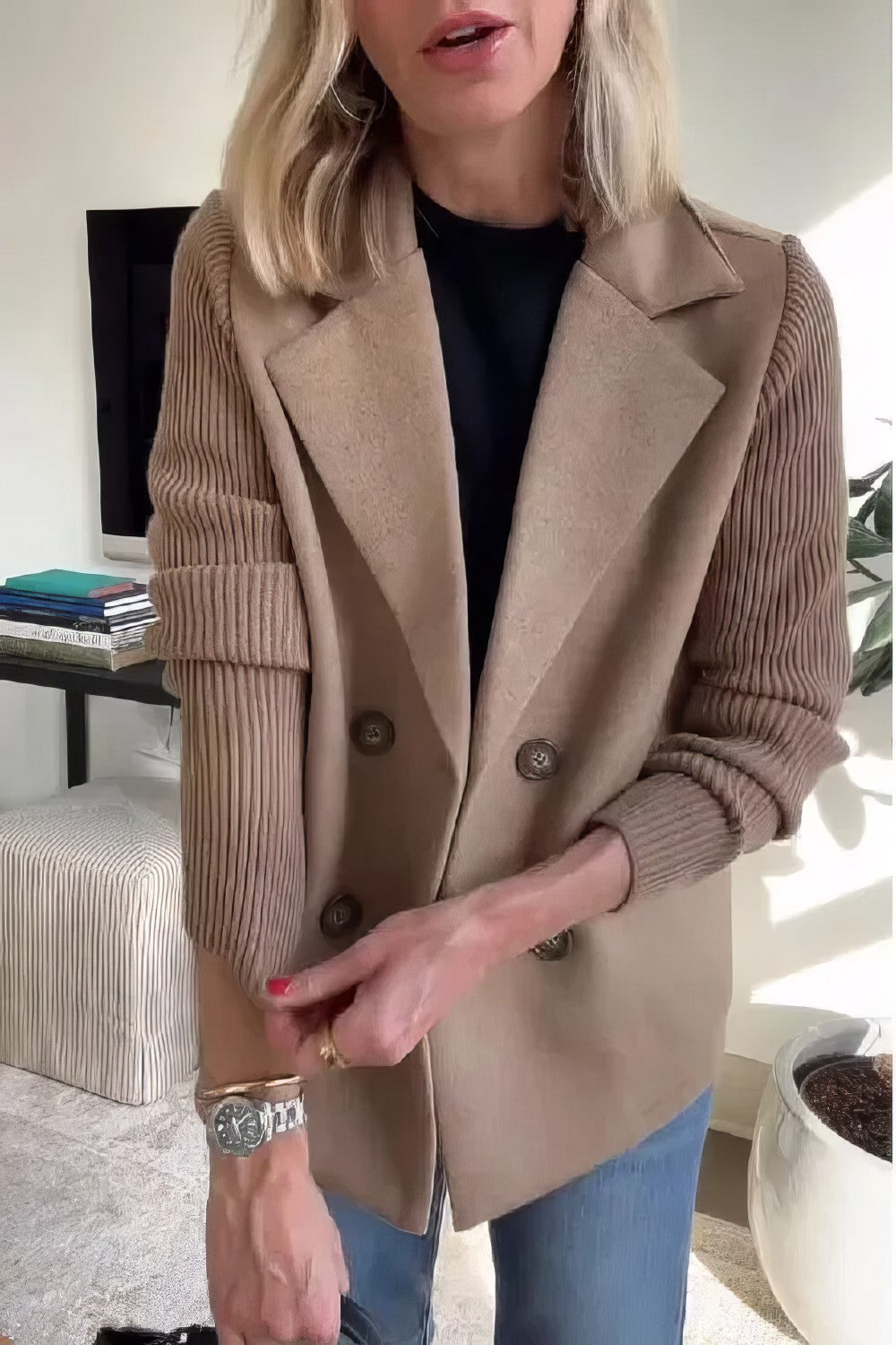 Claire | Veste cardigan en patchwork